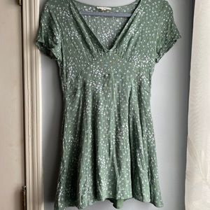 pacsun la hearts green floral dress